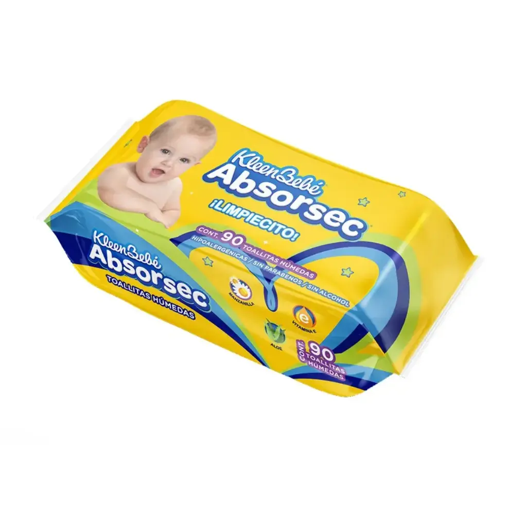 TOALLAS HUMEDAS KLEENBEBE ABSORSEC CON 90