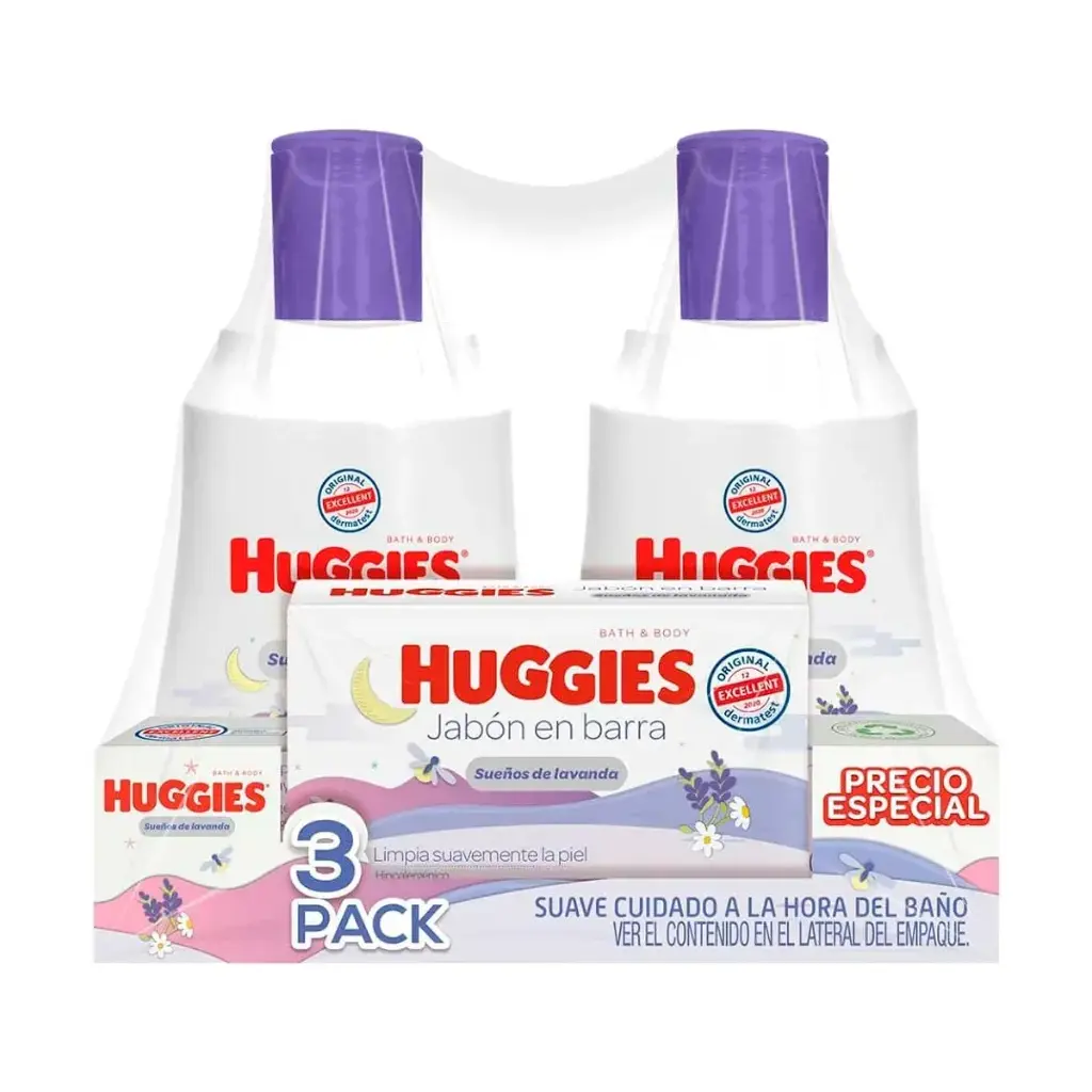 KIT HUGGIES RELAJANTE CREMA/SHAMPOO/JABON