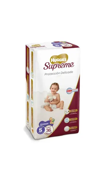 PAÑAL HUGGIES SUPREME 5 UNISEX CON 36