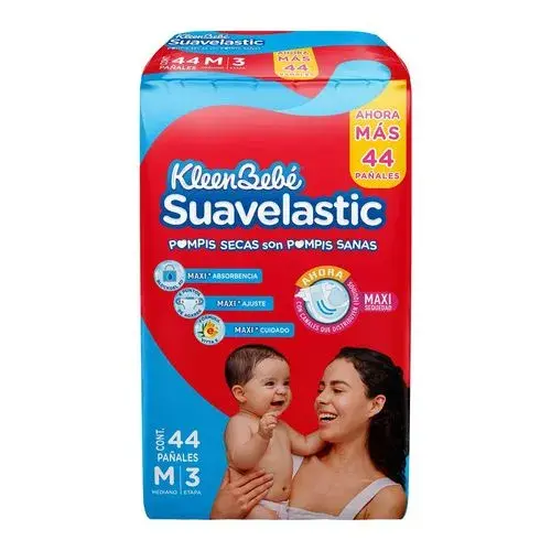 PAÑAL KLEENBEBE SUAVELASTIC MAX 3 MEDIANO CON 44