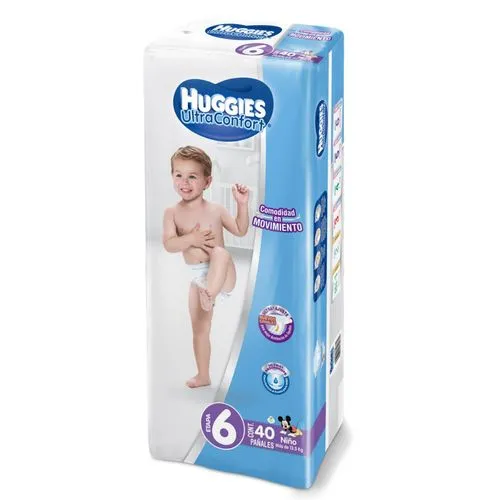 PAÑAL HUGGIES ULTCONF 6 NIÑO CON 40