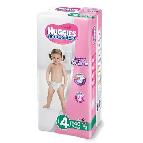 PAÑAL HUGGIES ULTCONF 4 NIÑ CON 40
