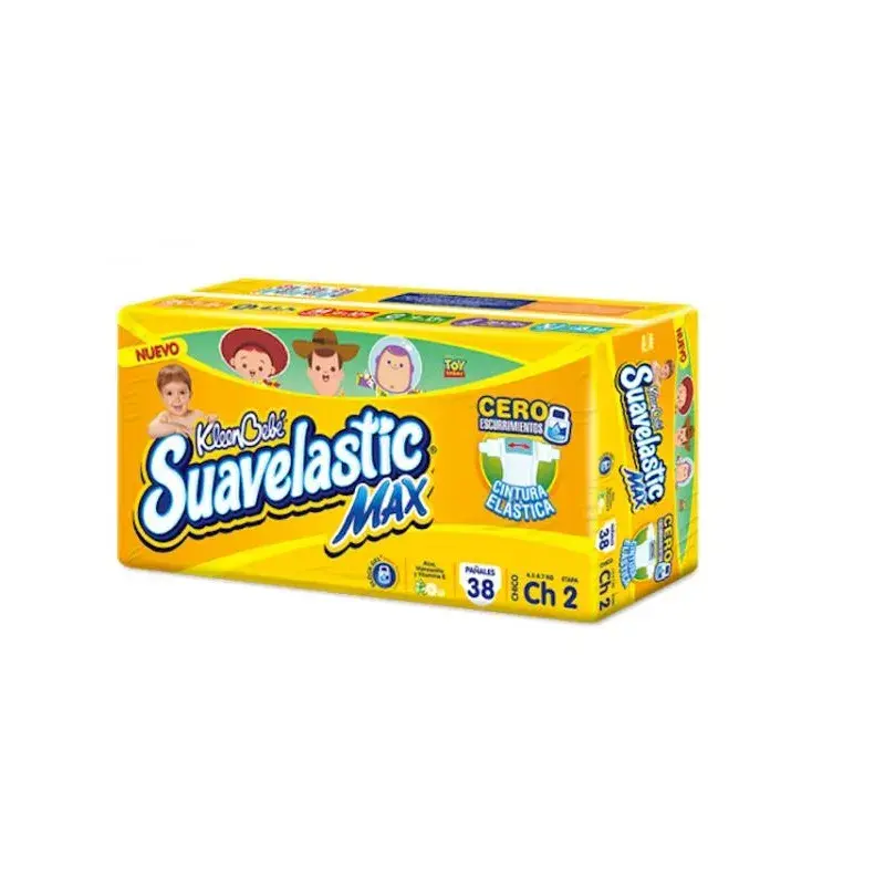 PAÑAL KLEENBEBE SUAVELASTIC MAX 2 CHICO CON 38