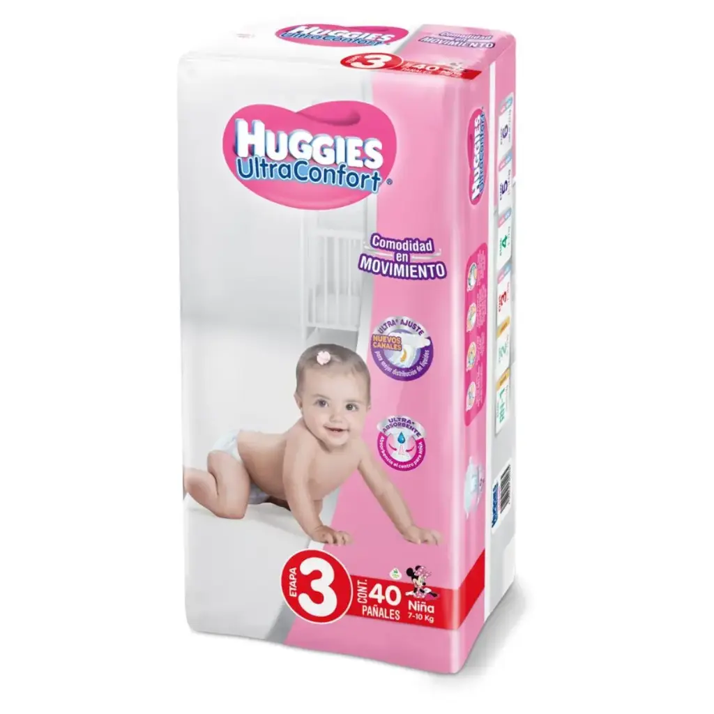 PAÑAL HUGGIES ULTCONF 3 NIÑ CON 40