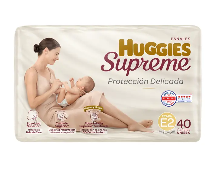 PAÑAL HUGGIES SUPREME 2 UNISEX CON 40