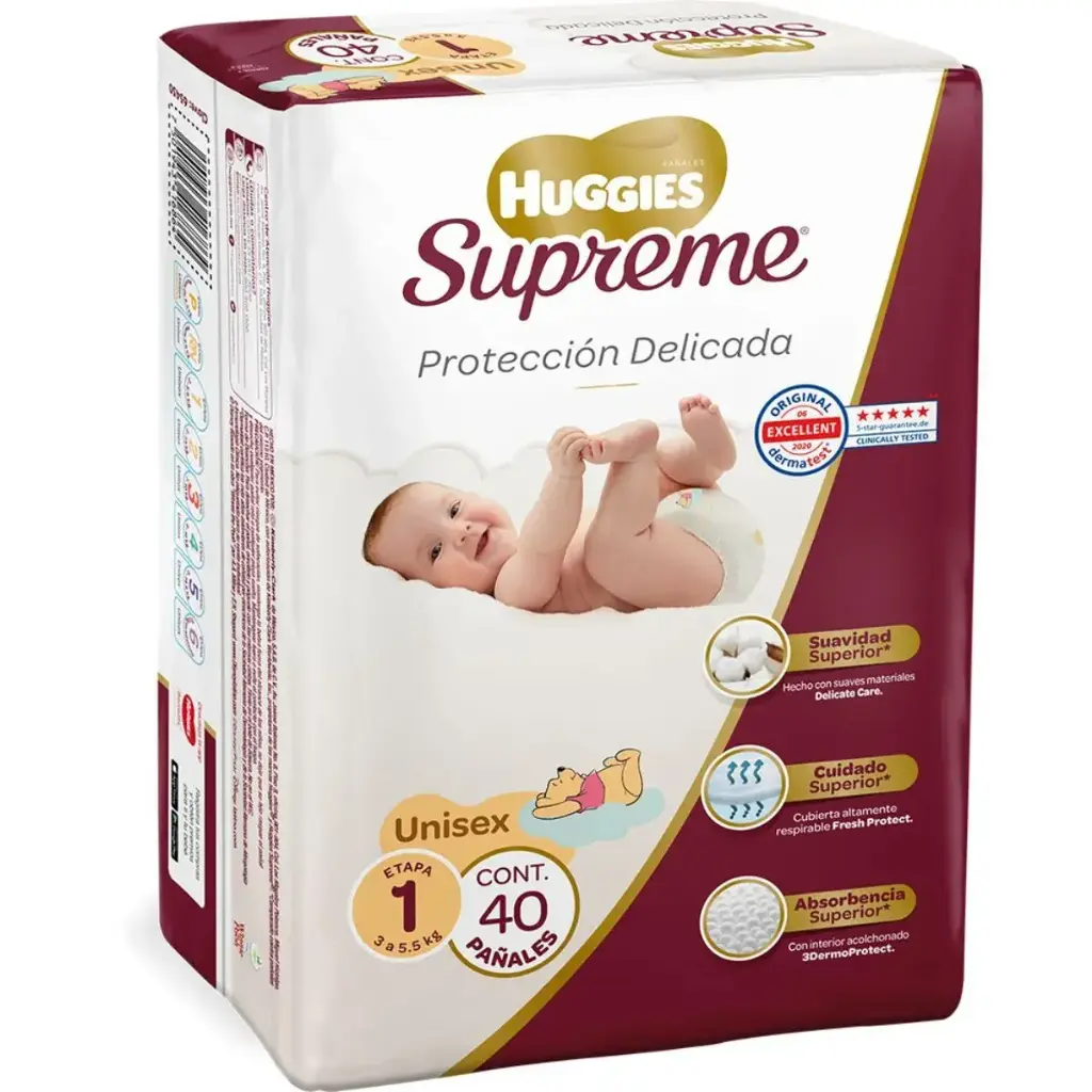 PAÑAL HUGGIES SUPREME 1 CON 40