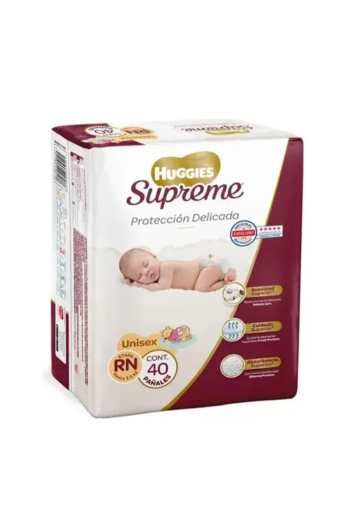 PAÑAL HUGGIES SUPREME 0 RN CON 40