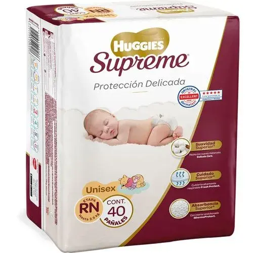 PAÑAL HUGGIES SUPREME 0 RN CON 40