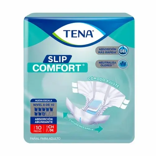 PAÑAL TENA SLIP COMFORT CH/MED C/10