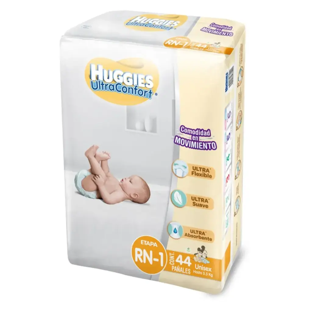 PAÑAL HUGGIES ULTCONF RN-1 CON 44