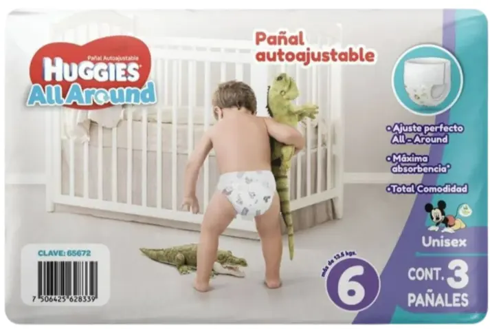 PAÑAL HUGGIES ALL AROUND UNISEX E6 C/3