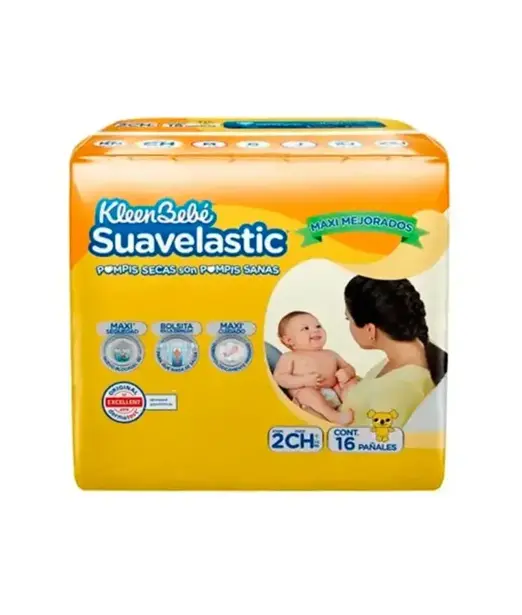 PAÑAL KLEENBEBE SUAVELASTIC MAX 2 CHICO CON 14