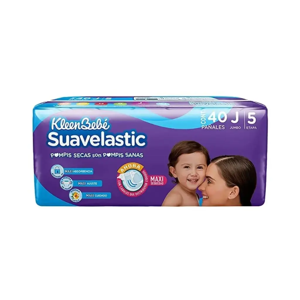 PAÑAL KLEENBEBE SUAVELASTIC MAX E5 JUM CON 40