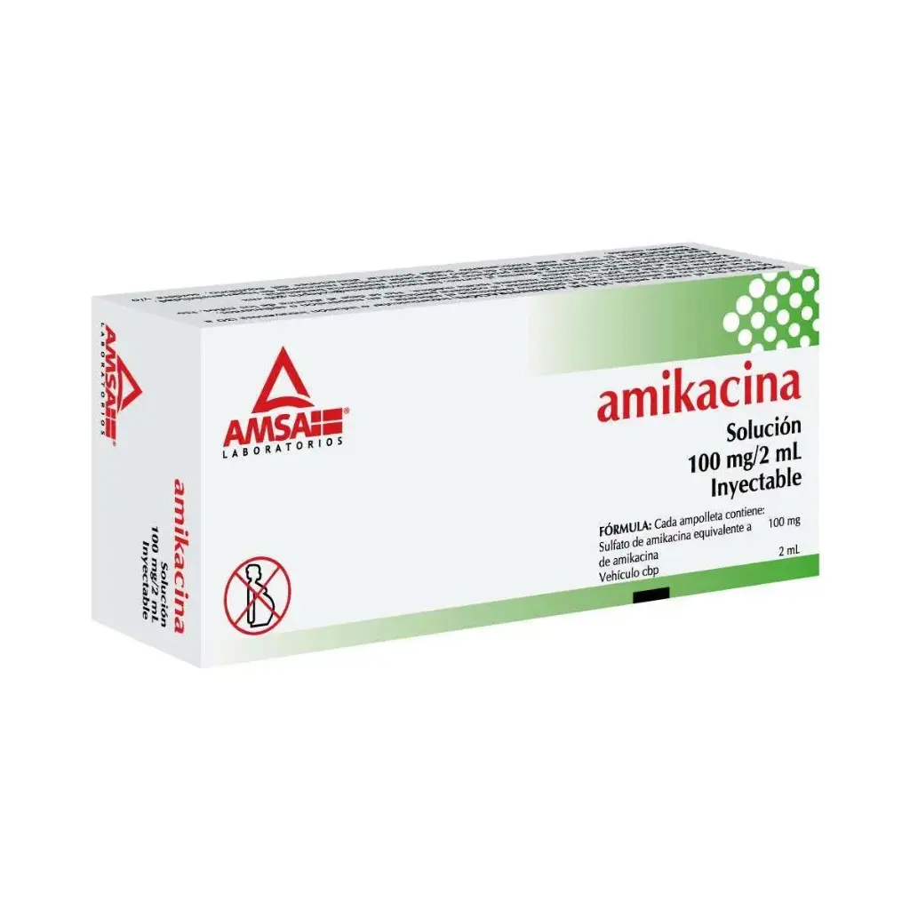 AMIKACINA AMSA 100MG/2ML AMPULA CON 2 (GI)