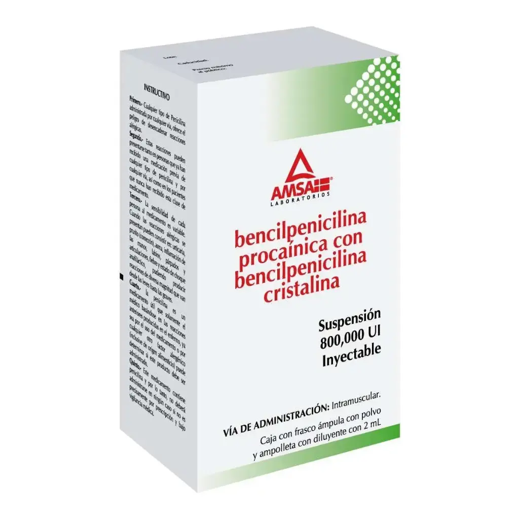BENCILPENICILINA AMSA 800000UI AMPOLLETA CON 1 (GI)