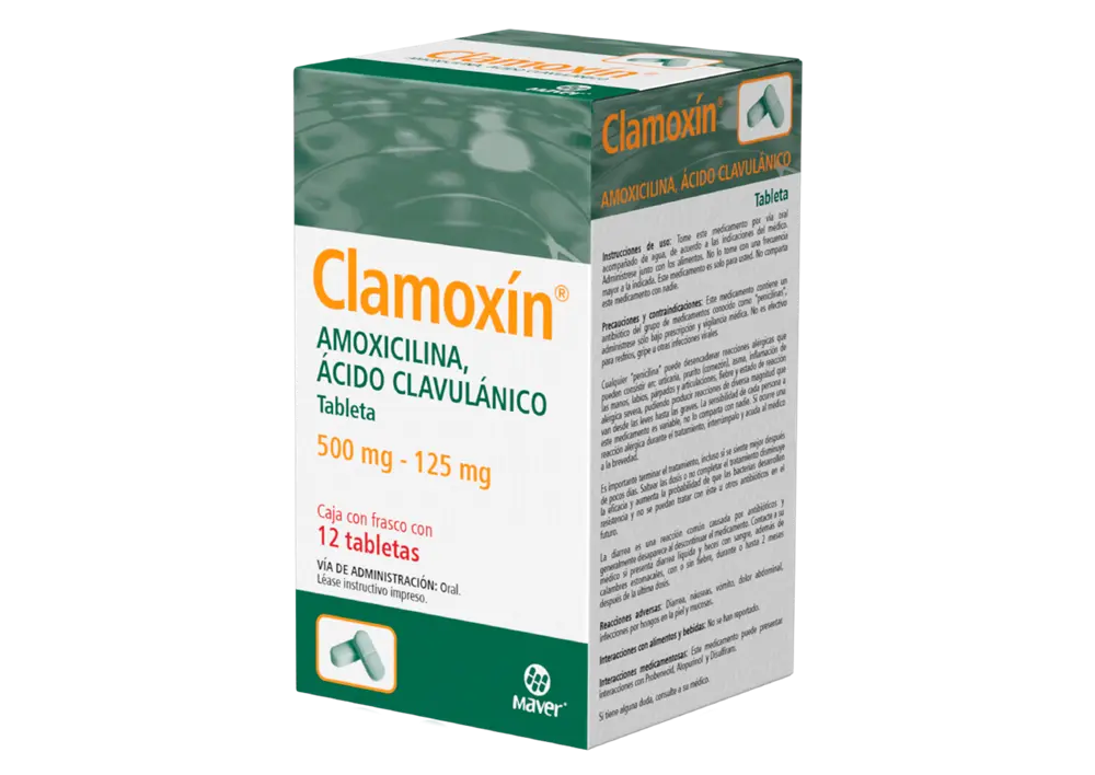 CLAMOXIN 500/125MG TABLETAS CON 12 (GI)