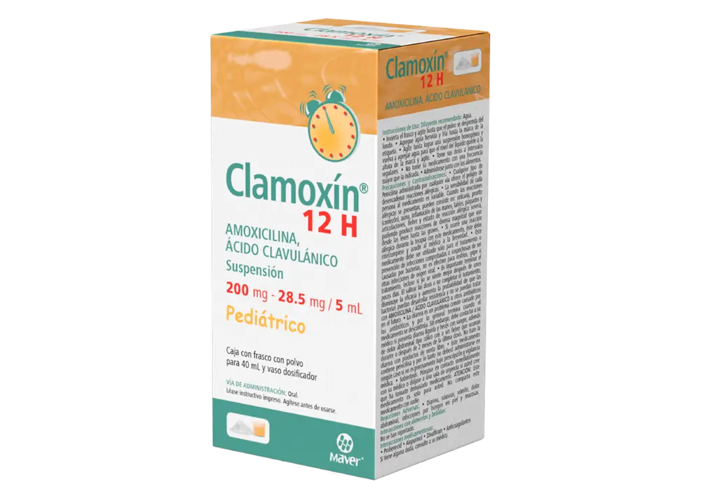 CLAMOXIN 12H 200/28.5MG SUSPENSION PEDIATRICO 40ML (GI)