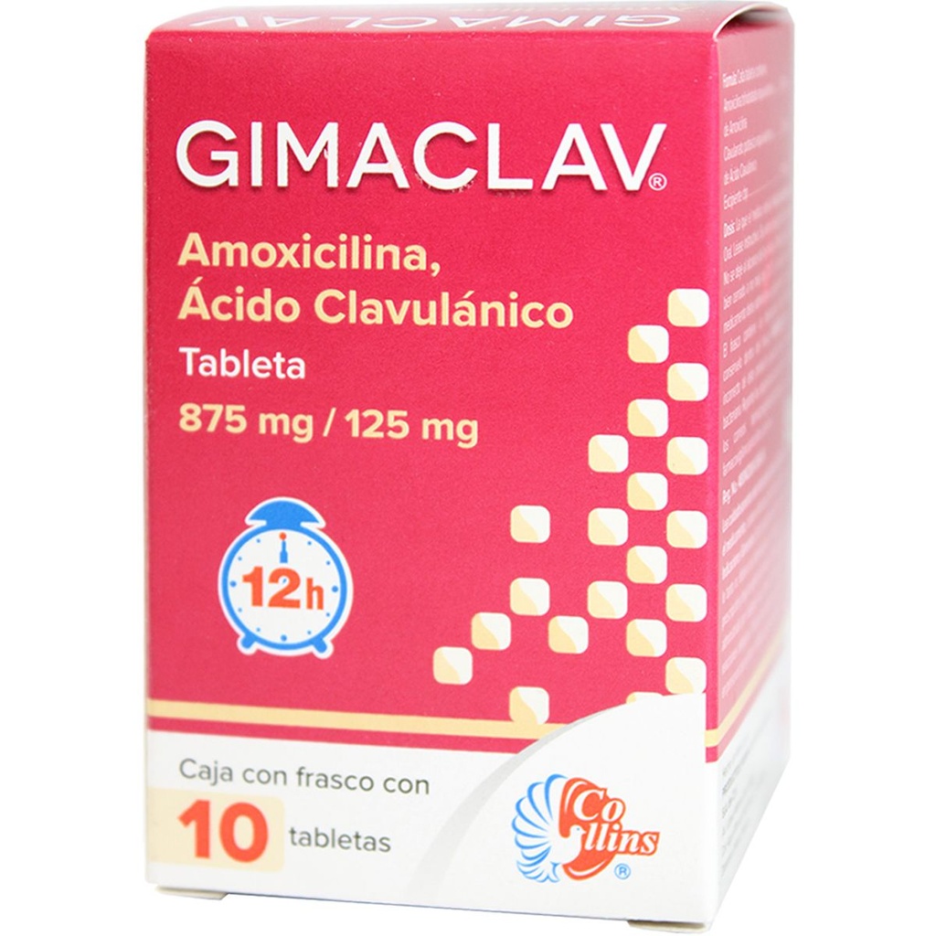 GIMACLAV 875/125MG TABLETAS CON 10 (GI)