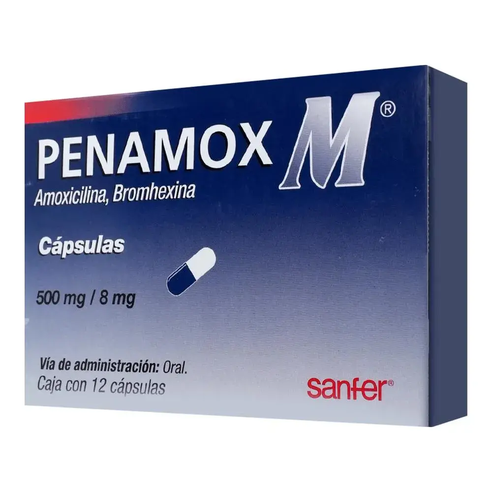 PENAMOX M 500/8MG CAPSULAS CON 12