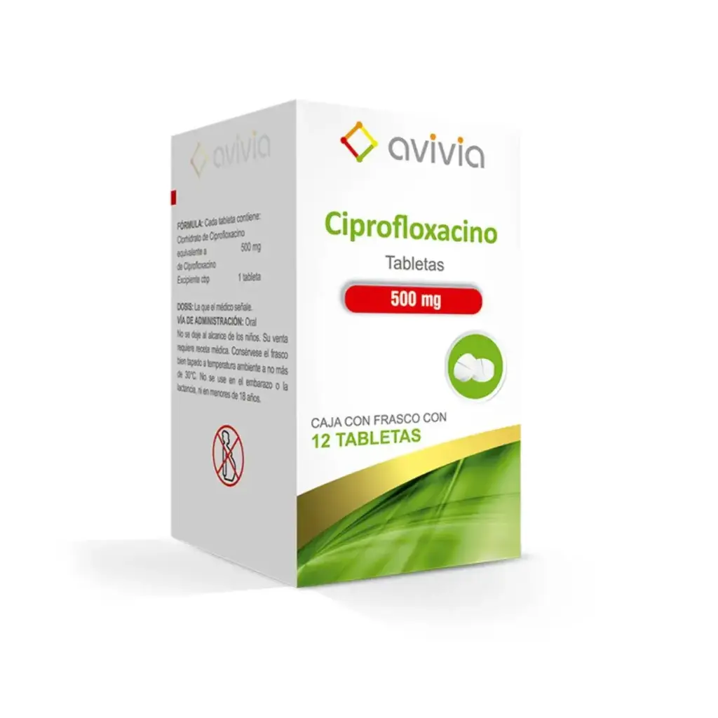 CIPROFLOXACINO AVIVIA 500MG TABLETAS CON 12 (GI)