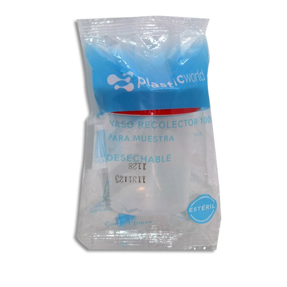 VASO ROSCADO ESTERIL PLASTIC WORLD 100ML