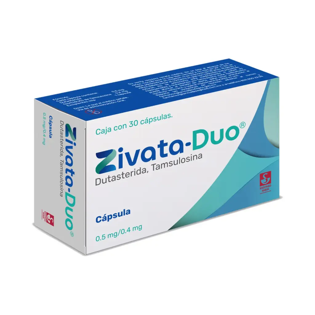 ZIVATA DUO 0.5 MG / 0.4 MG - CAJA CON 30 CÁPSULAS (DUTASTERIDA Y TAMSULOSINA)