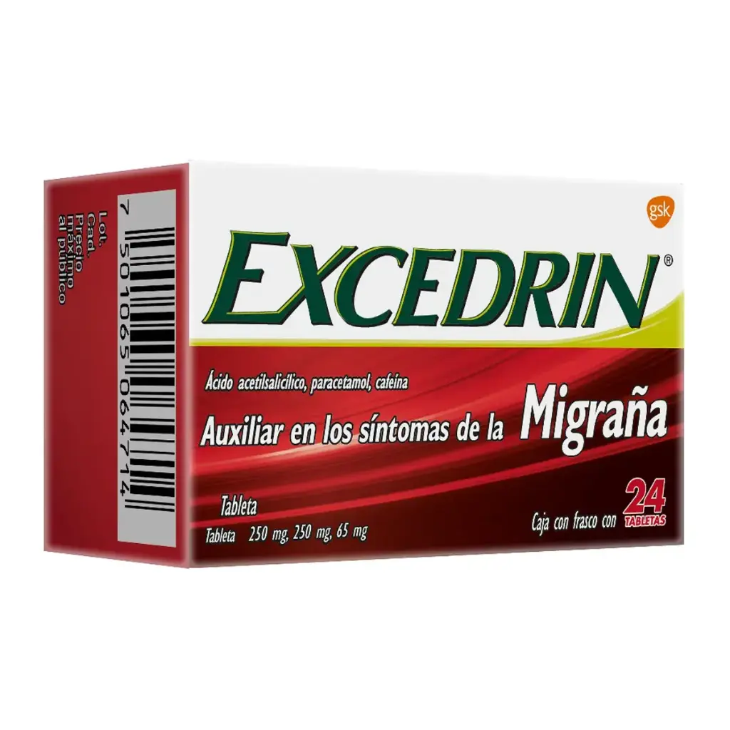 EXCEDRIN MIGRAÑA TABLETAS CON 24