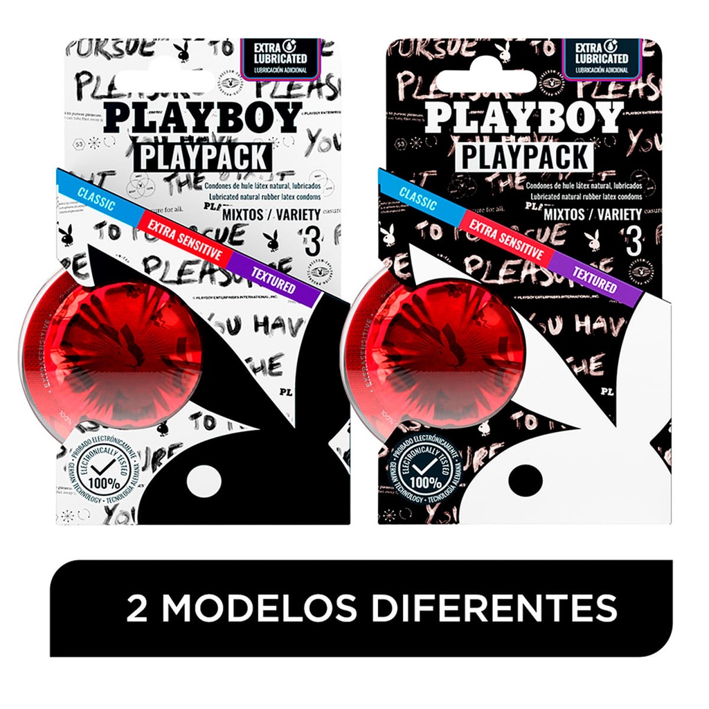 PRESERVATIVO PLAYBOY PLAYPACK CON 3