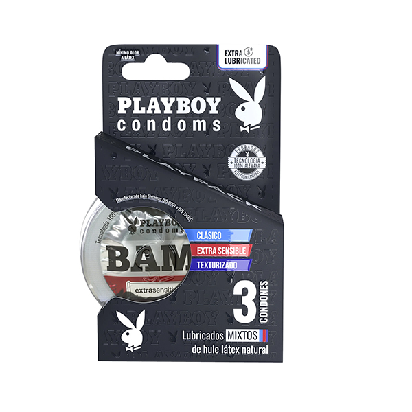 PRESERVATIVO PLAYBOY PLAYPACK CON 3
