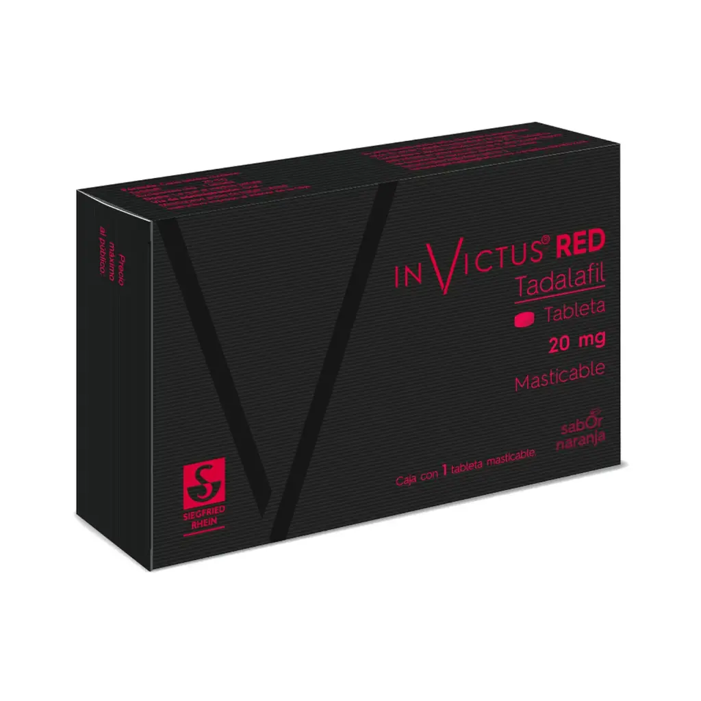 INVICTUS RED 20 MG - CAJA CON 1 TABLETA MASTICABLE (TADALAFIL)