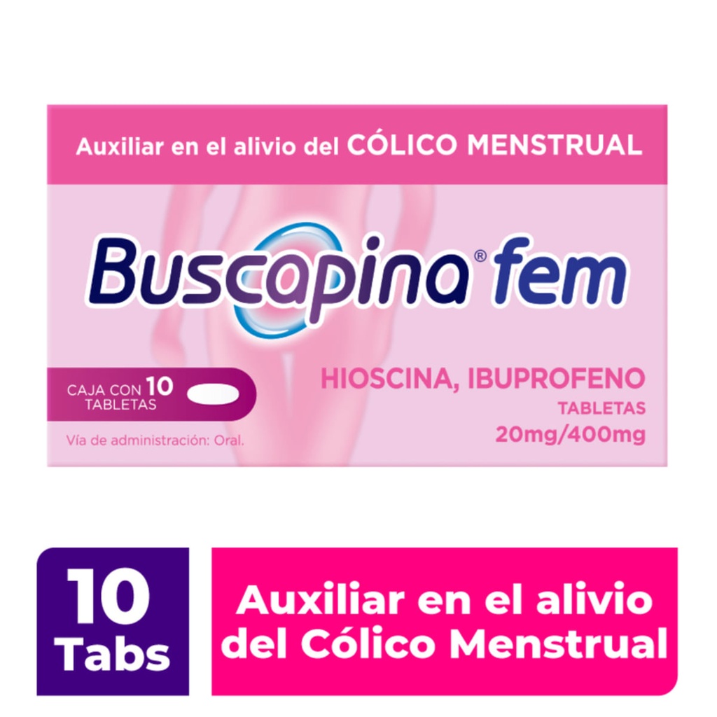 BUSCAPINA FEM 20/400MG TABLETAS CON 10