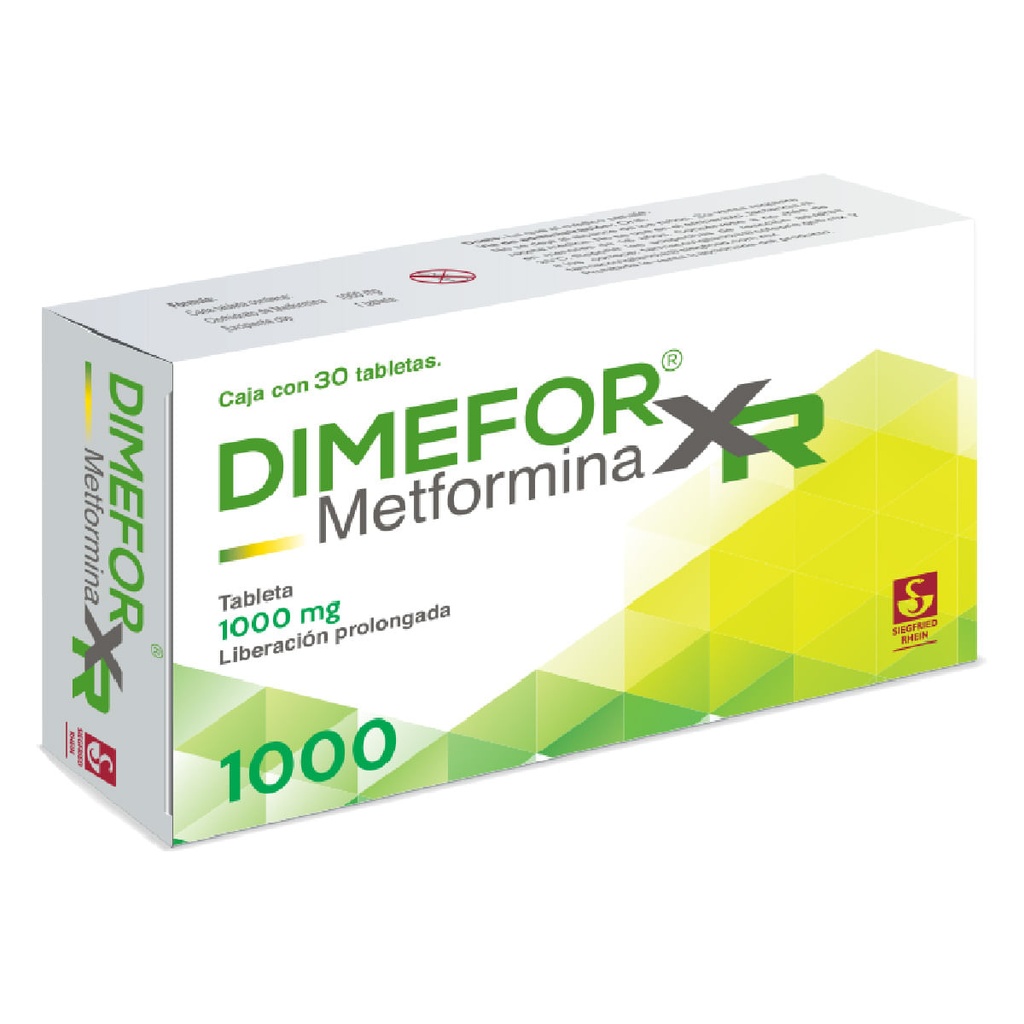 DIMEFOR XR 1000 MG - CAJA CON 30 TABLETAS (METFORMINA)