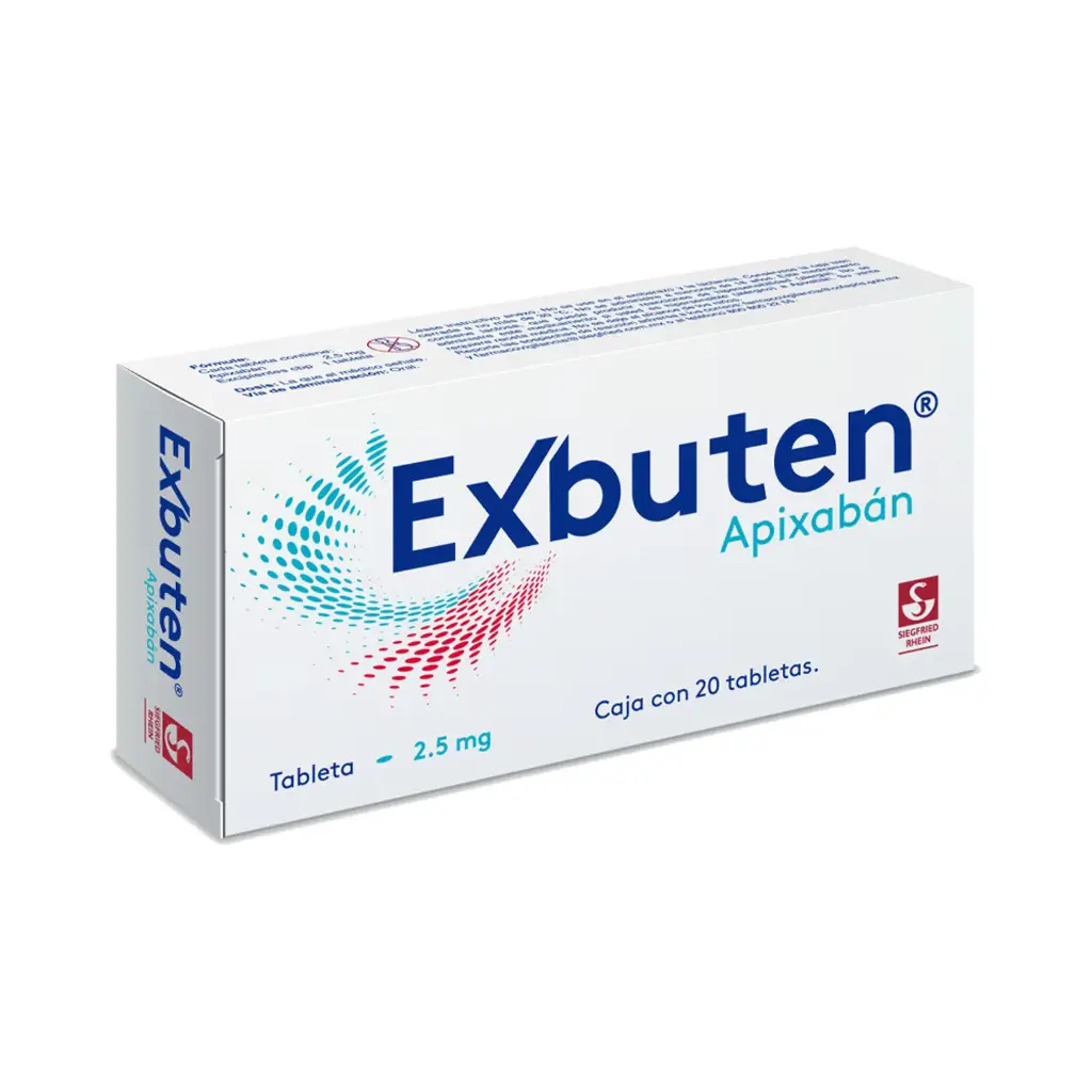 EXBUTEN 2.5 MG - CAJA CON 20 TABLETAS (APIXABAN)