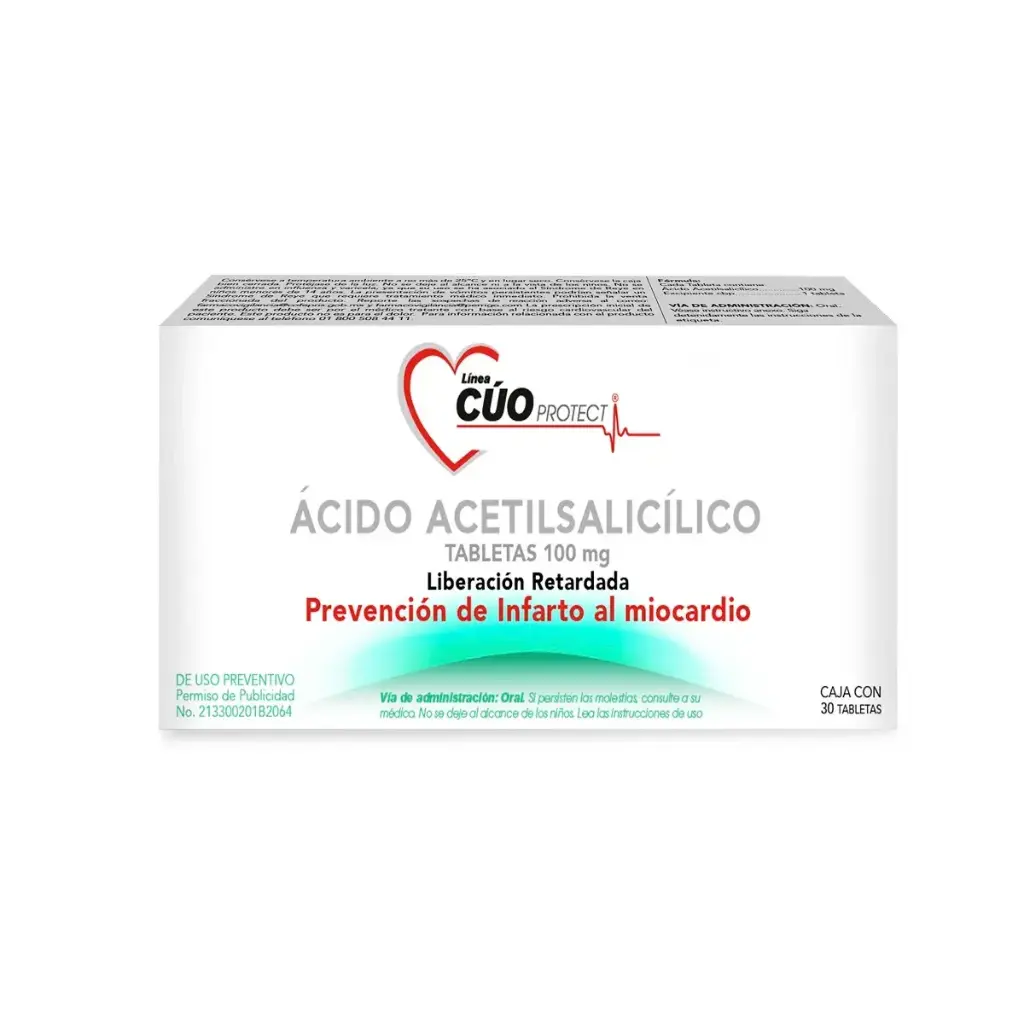 ACIDO ACETILSALICILICO MDR 100MG TABLETAS CON 30 (GI)