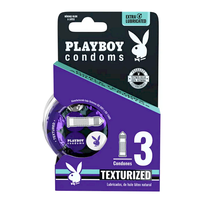 PRESERVATIVO PLAYBOY TEXTURIZ CON 3