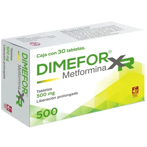 DIMEFOR XR 500MG TABLETAS LP CON 30