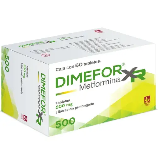 DIMEFOR XR 500MG TABLETAS LP CON 60