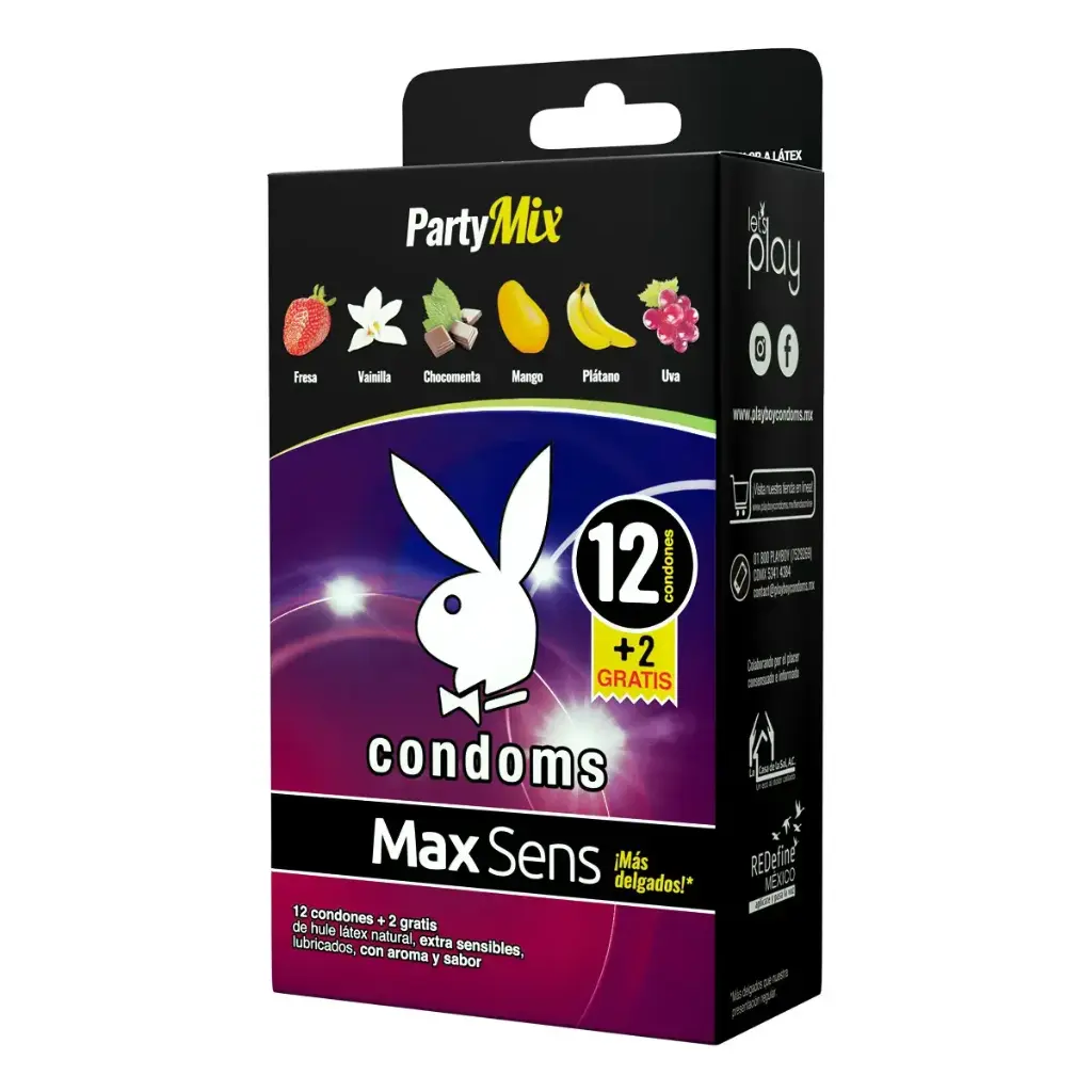 PRESERVATIVO PLAYBOY MAX SENS PARTYMIX CON 12
