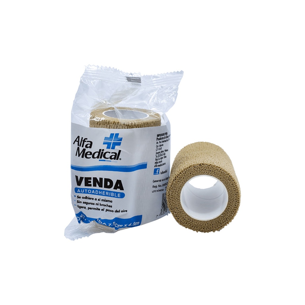 VENDA ALFA MEDIANO AUTO ADHESIVA (COBAN)7.5CMX4.5M
