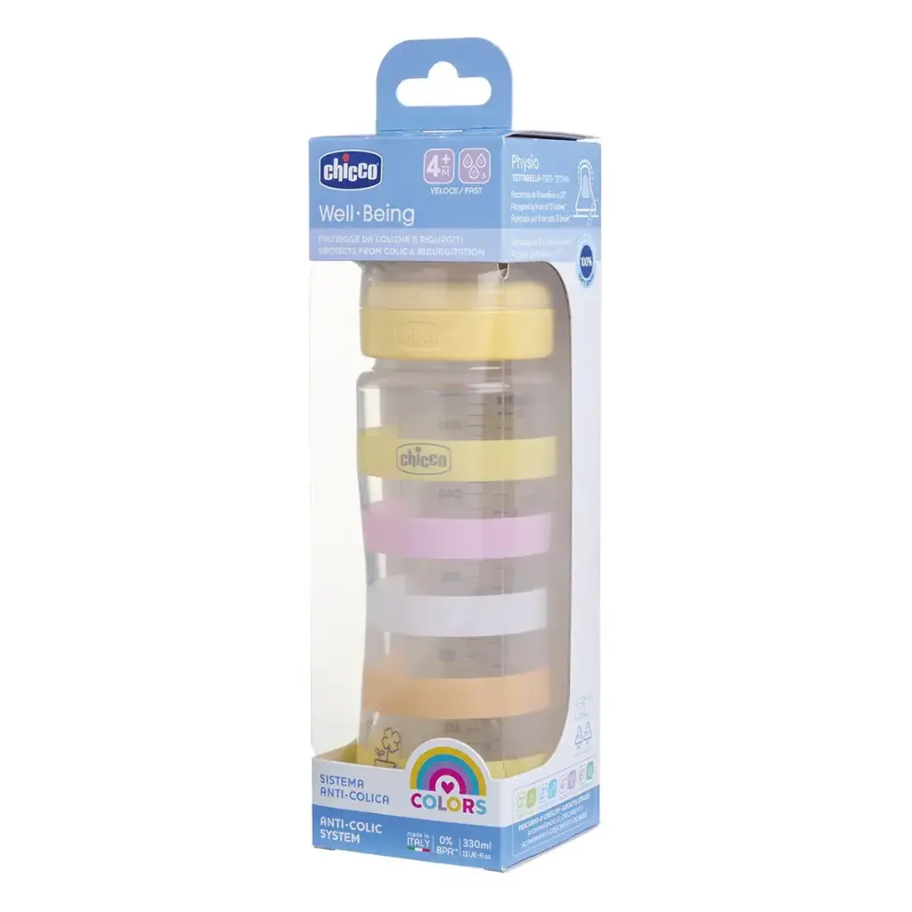 BIBERON CHICCO WB ANTI-COL AMARILLO 330ML