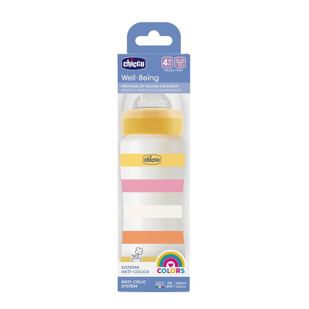 BIBERON CHICCO WB ANTI-COL AMARILLO 330ML