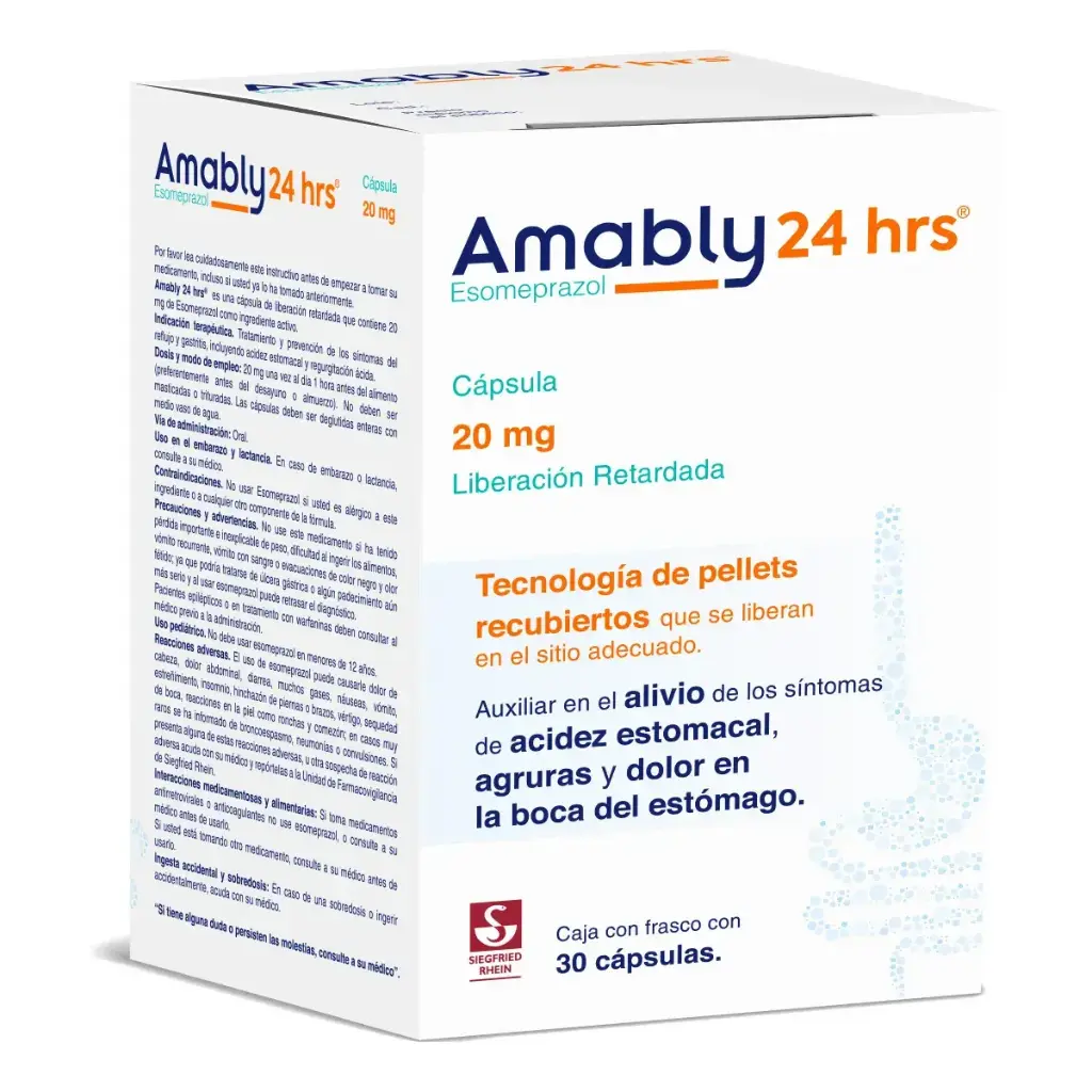 AMABLY 24HRS 20MG CAPSULAS CON 30