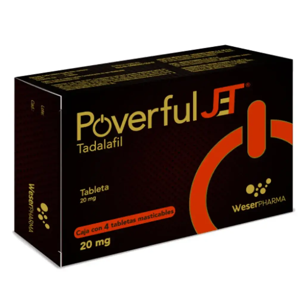 POVERFUL JET 20MG TABLETAS CON 4