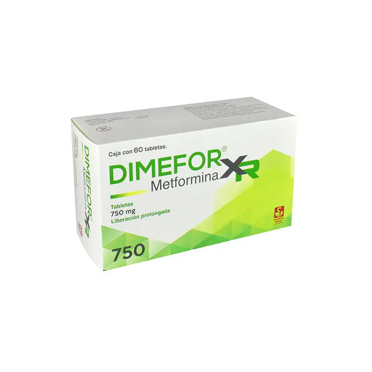 DIMEFOR XR 750MG TABLETAS LP CON 60