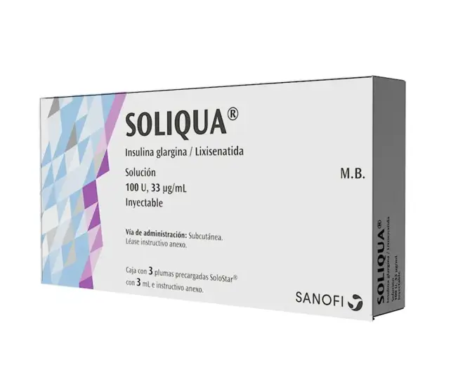 SOLIQUA 100U/33MCG/ML SOLUCION INYECTABLE PLUM CON 3
