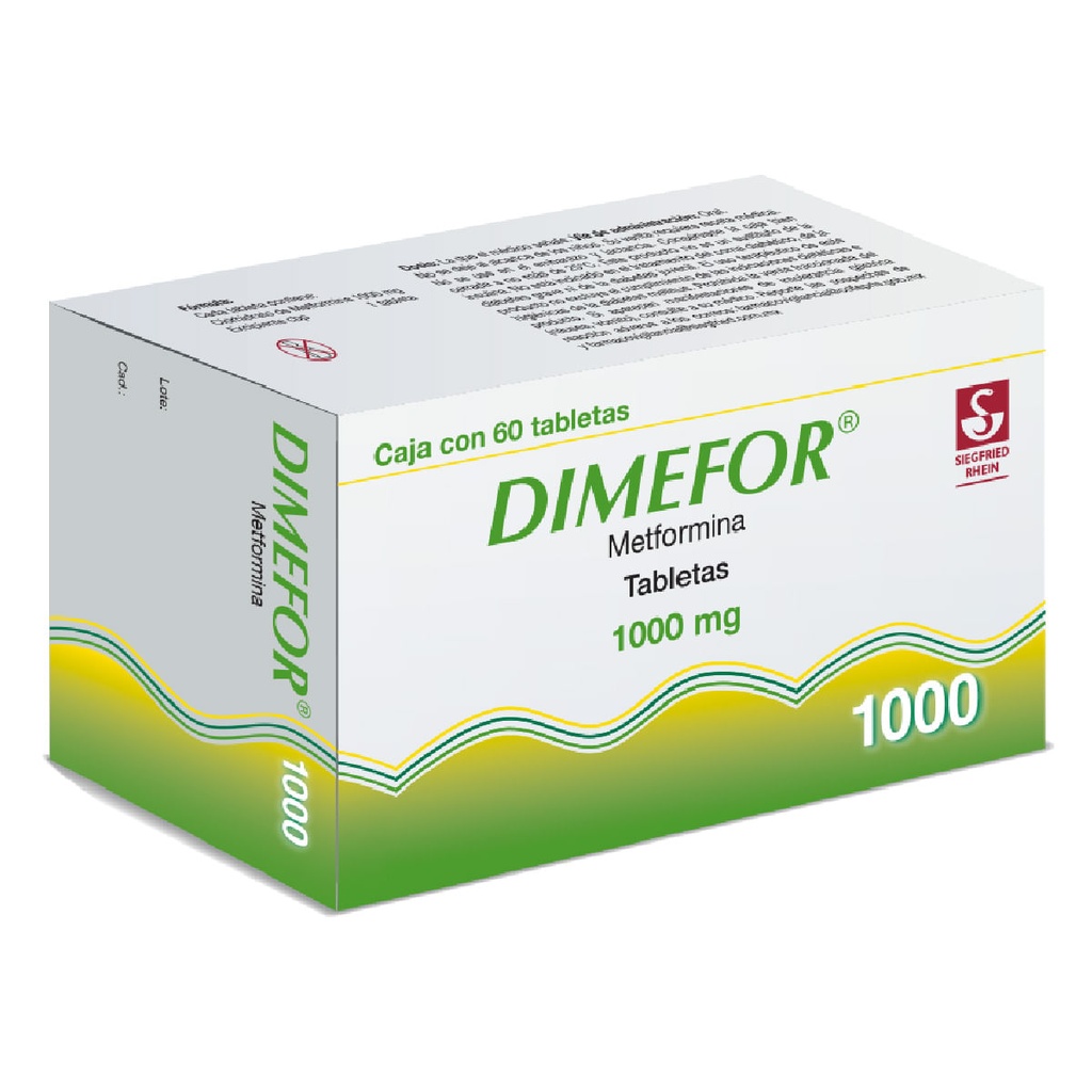 DIMEFOR 1000 MG - CAJA CON 60 TABLETAS (METFORMINA)