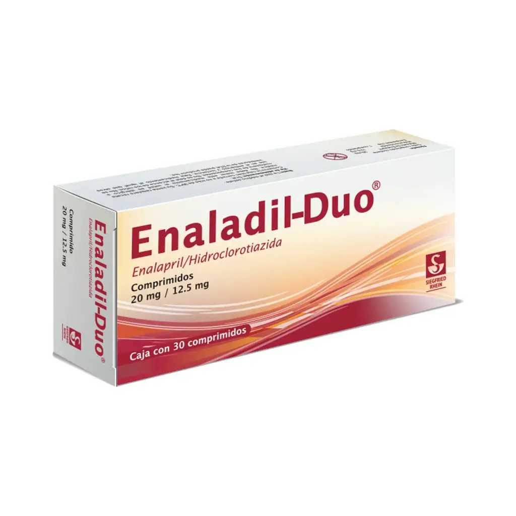 ENALADIL DUO 20 MG / 12.5 MG - CAJA CON 30 COMPRIMIDOS (ENALAPRIL Y HIDROCLOROTIAZIDA)