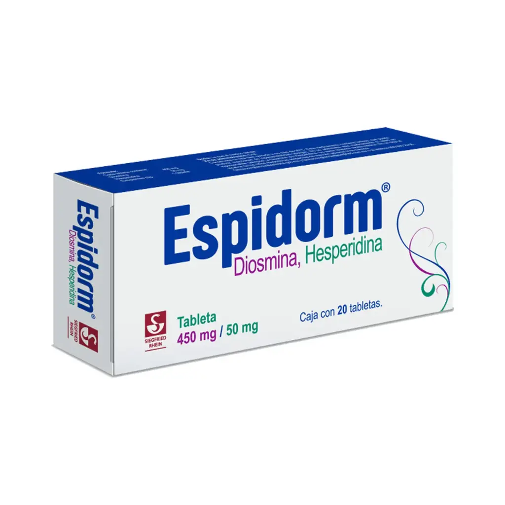 ESPIDORM 450 MG / 50 MG - CAJA CON 20 TABLETAS (DIOSMINA Y HESPERIDINA)