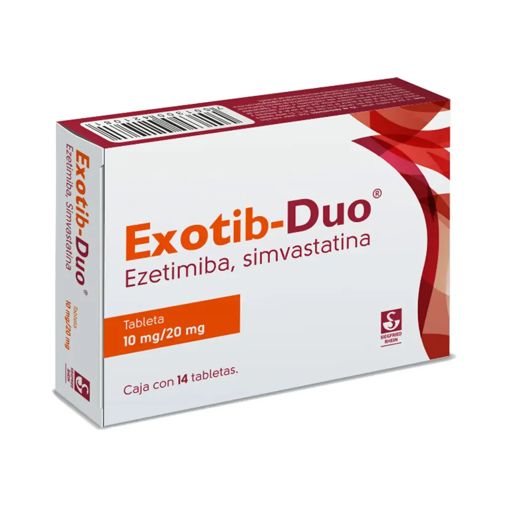 EXOTIB DUO 10 MG / 20 MG - CAJA CON 14 TABLETAS (EZETIMIBA Y SIMVASTATINA)