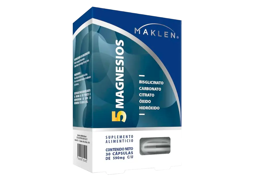 5 MAGNESIOS MAKLEN CAPSULAS CON 30